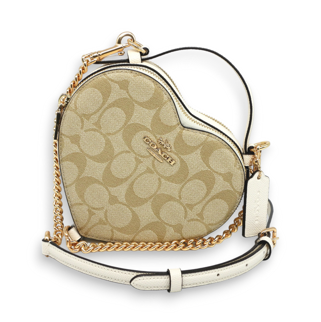 Bolsa Coach Heart Crossbody Beige Para Dama